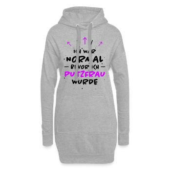 Putzfrau Spruch Reinigungskraft Putzfrau Geschenk - Hoodie-Kleid - Grau meliert - Vorne