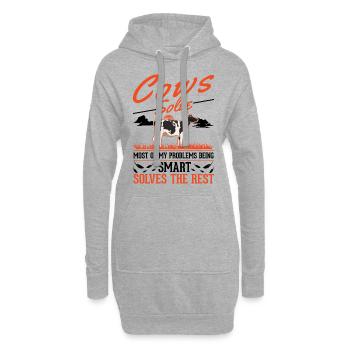 Vache cadeau agriculteur éleveur de bovins vaches - Sweat-shirt à capuche long Femme - gris chiné - Devant
