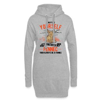Always be yourses Fennec Wüstenfuchs Fennek - Hoodie-Kleid - Grau meliert - Vorne