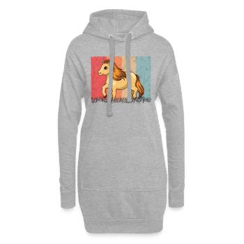 Shetland Pony Retro - Hoodie-Kleid - Grau meliert - Vorne