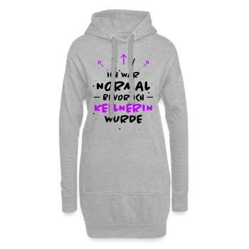 Kellnerin Spruch Kellner Beruf Kellnerin Geschenk - Hoodie-Kleid - Grau meliert - Vorne