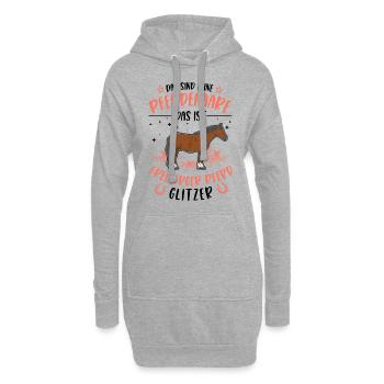 Freiberger Pferd Glitzer - Hoodie-Kleid - Grau meliert - Vorne