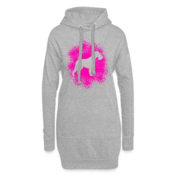 Drahthaar-Foxterrier für Hundeliebhaber - Hoodie-Kleid - Grau meliert - Vorne