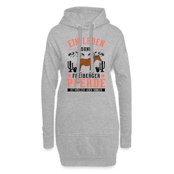 Ein Leben ohne Freiberger Pferde sinnlos - Hoodie-Kleid - Grau meliert - Vorne