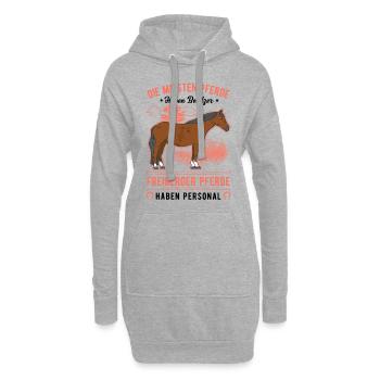 Freiberger Pferd Personal - Hoodie-Kleid - Grau meliert - Vorne