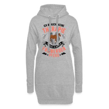 Freiberger Pferd Therapie - Hoodie-Kleid - Grau meliert - Vorne