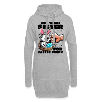 Échangera sa sœur contre des bonbons de Pâques - Sweat-shirt à capuche long Femme - gris chiné - Devant