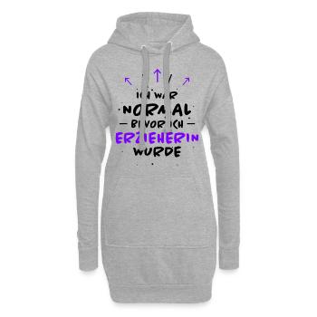 Erzieherin Spruch Job Lustiges Erzieherin Geschenk - Hoodie-Kleid - Grau meliert - Vorne