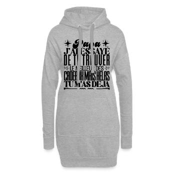 Cadeau papa. meilleur cadeau pour père. - Sweat-shirt à capuche long Femme - gris chiné - Devant