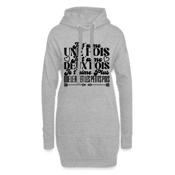 Ich liebe dich einmal, ich liebe dich zweimal - Hoodie-Kleid - Grau meliert - Vorne