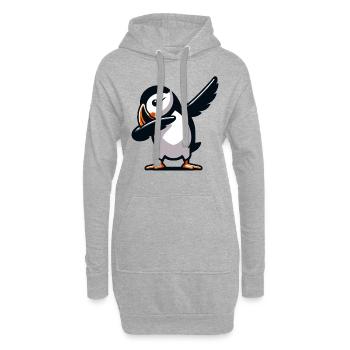 Papageientaucher, Dabbing, Vogel - Hoodie-Kleid - Grau meliert - Vorne