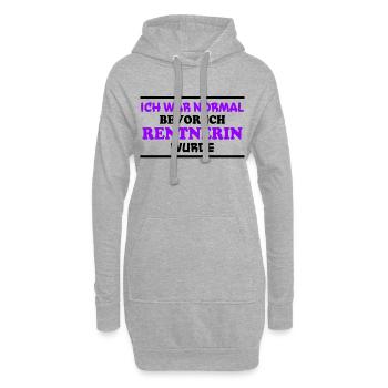 Rentnerin Spruch Ruhestand Oma Rentnerin Geschenk - Hoodie-Kleid - Grau meliert - Vorne