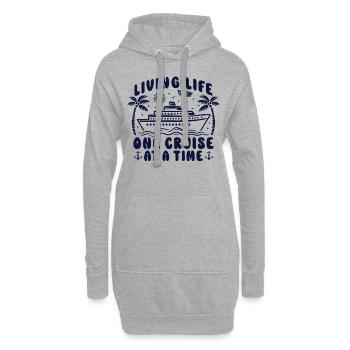 Vivre la vie, une croisière à la fois - Sweat-shirt à capuche long Femme - gris chiné - Devant