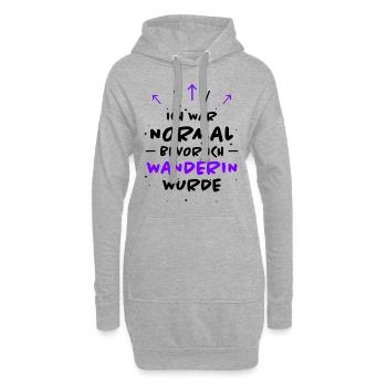 Wanderin Lustiger Spruch Outdoor Wanderer Geschenk - Hoodie-Kleid - Grau meliert - Vorne