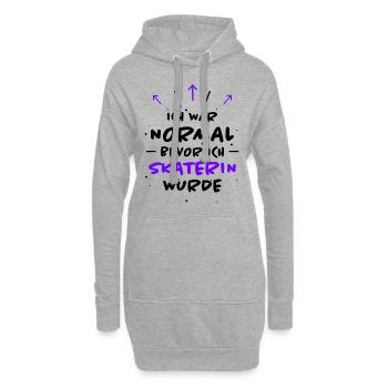 Skaterin Spruch Skating Lustiges Skaterin Geschenk - Hoodie-Kleid - Grau meliert - Vorne