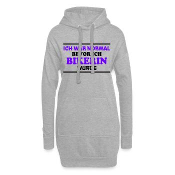 Bikerin Spruch Biker Lustiges Bikerin Geschenk - Hoodie-Kleid - Grau meliert - Vorne