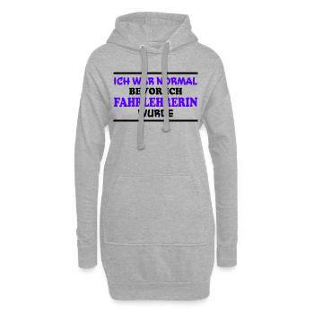 Fahrlehrerin Fahrschule Witz Fahrlehrerin Geschenk - Hoodie-Kleid - Grau meliert - Vorne