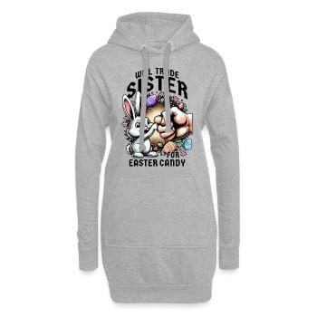 Échangera sa sœur contre des bonbons de Pâques - Sweat-shirt à capuche long Femme - gris chiné - Devant