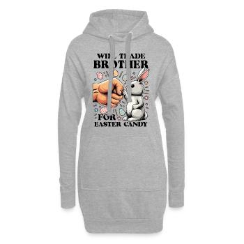 Échangera son frère contre des bonbons de Pâques - Sweat-shirt à capuche long Femme - gris chiné - Devant