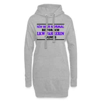 LKW Fahrerin Spruch Fun Lastwagenfahrerin Geschenk - Hoodie-Kleid - Grau meliert - Vorne