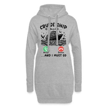 Cruise ship is calling and I must go - Hoodie-Kleid - Grau meliert - Vorne