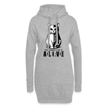 Schrödinger's Cat is Dead and Alive - Hoodie-Kleid - Grau meliert - Vorne