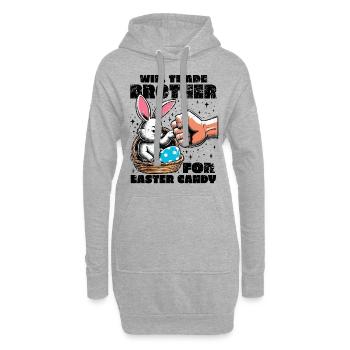 Échangera son frère pour Pâques - Sweat-shirt à capuche long Femme - gris chiné - Devant