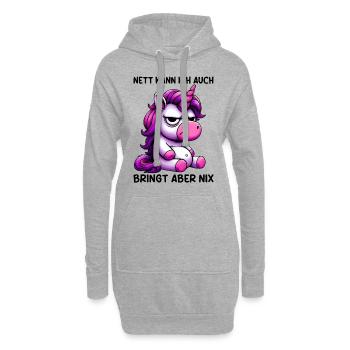 Sympa je peux aussi apporter mais rien n’apporte - Sweat-shirt à capuche long Femme - gris chiné - Devant