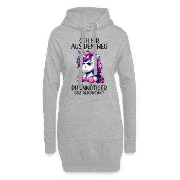 Écarte-toi de mon chemin, toi les contacts sociaux inutiles - Sweat-shirt à capuche long Femme - gris chiné - Devant