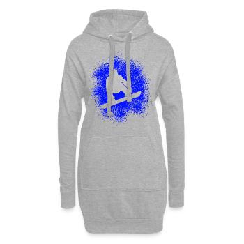 Snowboard Wintersprotler - Hoodie-Kleid - Grau meliert - Vorne
