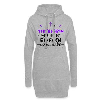 Tischlerin Spruch Schreinerin Tischlerin Geschenk - Hoodie-Kleid - Grau meliert - Vorne