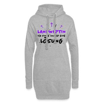 Landwirtin Spruch Fun Lustiges Landwirtin Geschenk - Hoodie-Kleid - Grau meliert - Vorne