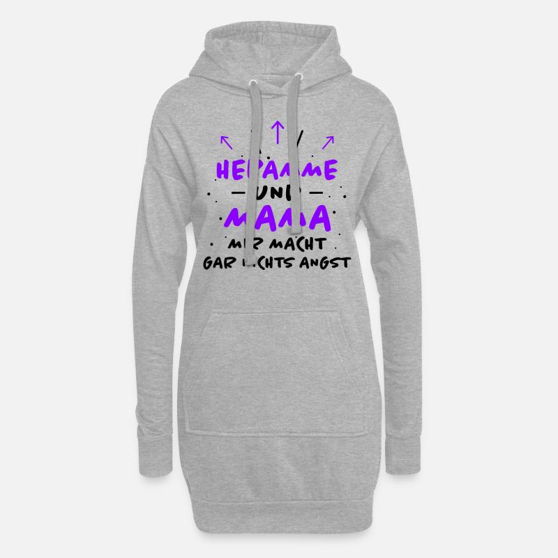 Hebamme Spruch Beruf Lustiges Hebammen Geschenk - Hoodie-Kleid - Grau meliert