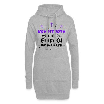 Konditorin Spruch Backen Witz Konditorin Geschenk - Hoodie-Kleid - Grau meliert - Vorne