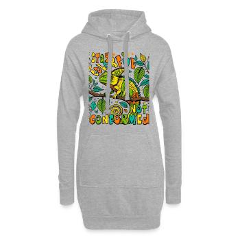 Chemise caméléon unique : Afficher la couleur - Sweat-shirt à capuche long Femme - gris chiné - Devant