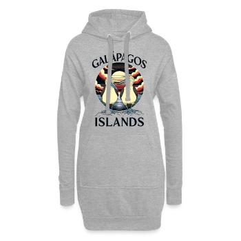Îles Galapagos - Sweat-shirt à capuche long Femme - gris chiné - Devant
