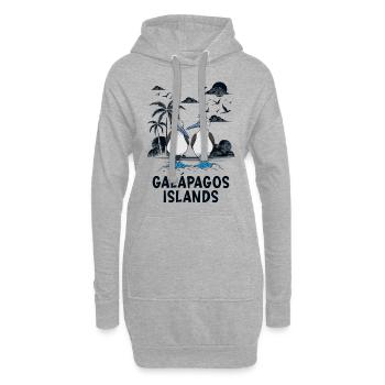 Îles Galápagos - Sweat-shirt à capuche long Femme - gris chiné - Devant