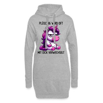 La peluche est souvent confondue avec l’épais - Sweat-shirt à capuche long Femme - gris chiné - Devant