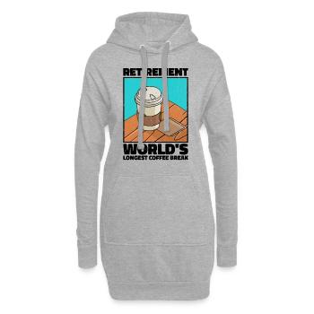 Retraite : la plus longue pause-café du monde - Sweat-shirt à capuche long Femme - gris chiné - Devant
