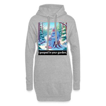 bigfood pooped - funny bigfoot meme - funny quote - Hoodie-Kleid - Grau meliert - Vorne