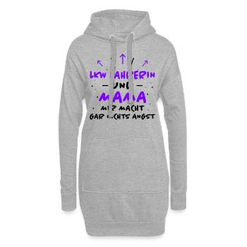 LKW Fahrerin Spruch Fun Lastwagenfahrerin Geschenk - Hoodie-Kleid - Grau meliert - Vorne