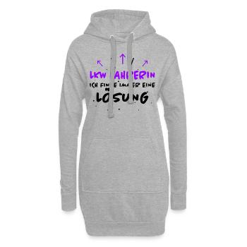 LKW Fahrerin Spruch Fun Lastwagenfahrerin Geschenk - Hoodie-Kleid - Grau meliert - Vorne
