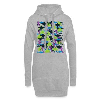 Ocean Camouflage – Meeresleben im Tarnstil - Hoodie-Kleid - Grau meliert - Vorne