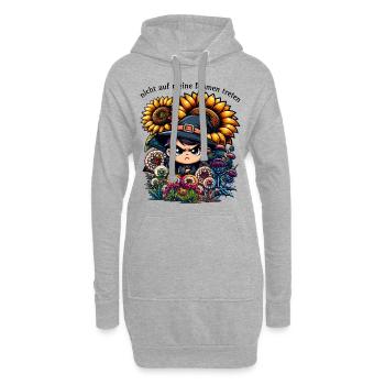 Meine Blumen lustiger Garten Spruch Gärtner Pflanz - Hoodie-Kleid - Grau meliert - Vorne