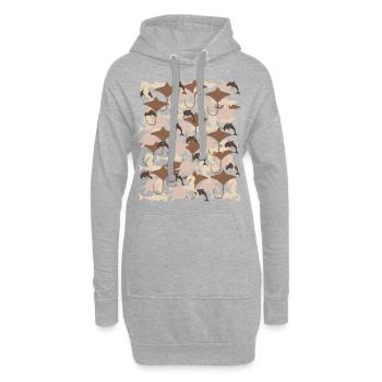 Ocean Camouflage – Meeresleben im Tarnstil - Hoodie-Kleid - Grau meliert - Vorne