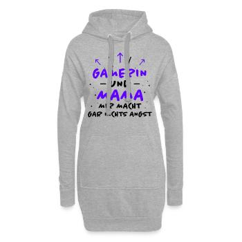 Gamerin Spruch Videospiel Sprüche Gamerin Geschenk - Hoodie-Kleid - Grau meliert - Vorne
