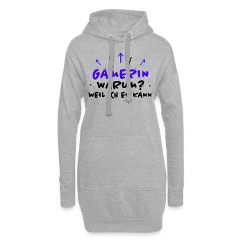 Gamerin Spruch Videospiel Sprüche Gamerin Geschenk - Hoodie-Kleid - Grau meliert - Vorne