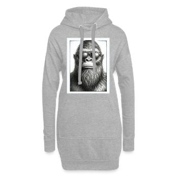 Bigfoot Mugshot Portrait - Hoodie-Kleid - Grau meliert - Vorne