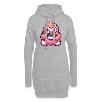 Bol de nouilles japonaises Kawaii Ramen Bigfoot - Sweat-shirt à capuche long Femme - gris chiné - Devant