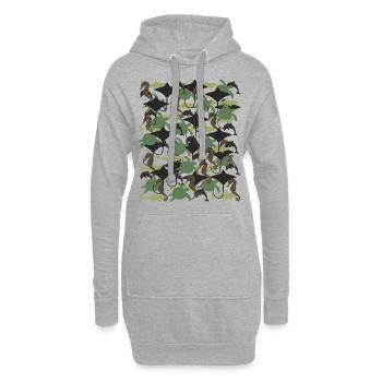 Ocean Camouflage – Meeresleben im Tarnstil - Hoodie-Kleid - Grau meliert - Vorne